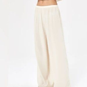 NWT NAP Loungewear Rayon Wide Leg Pants (Ivory) Small